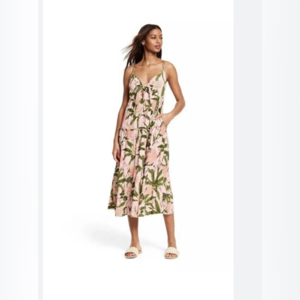 Agua Bendita x Target Peony print tie front dress XS